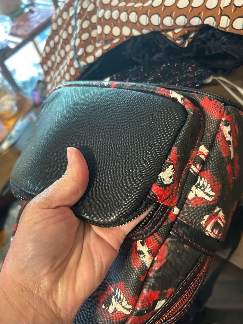 Loungefly Black Mini Backpack with Red Rose Print - Picture 9 of 10